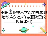 贵阳职业技术学院的思想政治教育怎么样(贵职院思政教育如何)