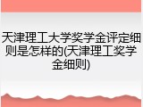 天津理工大学奖学金评定细则是怎样的(天津理工奖学金细则)