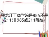 黑龙江工商学院是985还是211(非985或211院校)