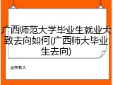 广西师范大学毕业生就业大致去向如何(广西师大毕业生去向)