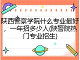 陕西警察学院什么专业最好，一年招多少人(陕警院热门专业招生)