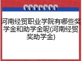 河南经贸职业学院有哪些奖学金和助学金呢(河南经贸奖助学金)
