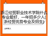 浙江经贸职业技术学院什么专业最好，一年招多少人(浙经贸优势专业及招生)