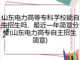 山东电力高等专科学校能自主招生吗，最近一年简章分析(山东电力高专自主招生简章)