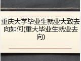 重庆大学毕业生就业大致去向如何(重大毕业生就业去向)