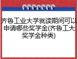 齐鲁工业大学就读期间可以申请哪些奖学金(齐鲁工大奖学金种类)