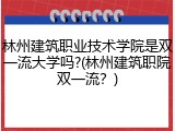 林州建筑职业技术学院是双一流大学吗?(林州建筑职院双一流？)