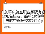 广东肇庆航空职业学院有哪些知名校友，简单分析(肇庆航空职院校友分析)