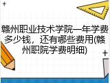 赣州职业技术学院一年学费多少钱，还有哪些费用(赣州职院学费明细)