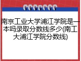 南京工业大学浦江学院是一本吗录取分数线多少(南工大浦江学院分数线)