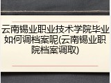 云南锡业职业技术学院毕业如何调档案呢(云南锡业职院档案调取)