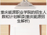 重庆能源职业学院的招生人数和计划解读(重庆能源招生解析)