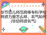 毕节幼儿师范高等专科学校师资力量怎么样，名气如何(毕幼师资名气)