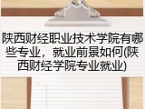 陕西财经职业技术学院有哪些专业，就业前景如何(陕西财经学院专业就业)