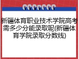新疆体育职业技术学院高考需多少分能录取呢(新疆体育学院录取分数线)