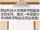 西安科技大学高新学院能自主招生吗，最近一年简章分析(高新学院自主招生简章)