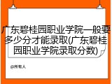广东碧桂园职业学院一般要多少分才能录取(广东碧桂园职业学院录取分数)