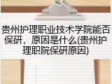 贵州护理职业技术学院能否保研，原因是什么(贵州护理职院保研原因)