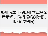 郑州汽车工程职业学院含金量量吗，值得报吗(郑州汽院值得报吗)