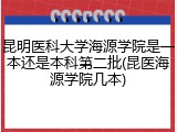 昆明医科大学海源学院是一本还是本科第二批(昆医海源学院几本)