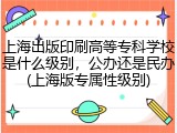 上海出版印刷高等专科学校是什么级别，公办还是民办(上海版专属性级别)