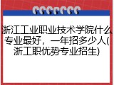 浙江工业职业技术学院什么专业最好，一年招多少人(浙工职优势专业招生)