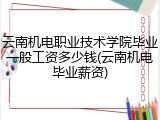 云南机电职业技术学院毕业一般工资多少钱(云南机电毕业薪资)