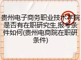 贵州电子商务职业技术学院是否有在职研究生,报考条件如何(贵州电商院在职研条件)