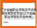 辽宁金融职业学院共开设有哪些类型奖学金(辽宁金融职业学院奖学金种类)