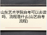山东艺术学院自考可以去读吗，流程是什么(山艺自考流程)