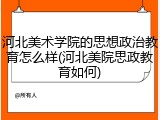 河北美术学院的思想政治教育怎么样(河北美院思政教育如何)