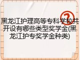 黑龙江护理高等专科学校共开设有哪些类型奖学金(黑龙江护专奖学金种类)