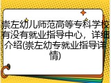 崇左幼儿师范高等专科学校有没有就业指导中心，详细介绍(崇左幼专就业指导详情)