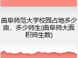 曲阜师范大学校园占地多少亩，多少师生(曲阜师大面积师生数)
