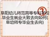 阜阳幼儿师范高等专科学校毕业生就业大致去向如何(阜幼师专毕业生去向)