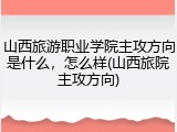 山西旅游职业学院主攻方向是什么，怎么样(山西旅院主攻方向)