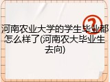 河南农业大学的学生毕业都怎么样了(河南农大毕业生去向)