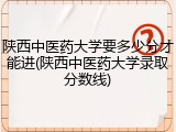 陕西中医药大学要多少分才能进(陕西中医药大学录取分数线)