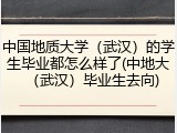 中国地质大学（武汉）的学生毕业都怎么样了(中地大（武汉）毕业生去向)