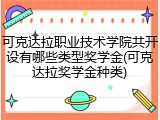 可克达拉职业技术学院共开设有哪些类型奖学金(可克达拉奖学金种类)