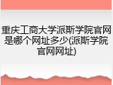 重庆工商大学派斯学院官网是哪个网址多少(派斯学院官网网址)