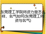 东莞理工学院师资力量怎么样，名气如何(东莞理工师资与名气)