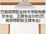 巴音郭楞职业技术学院有哪些专业，王牌专业分析(巴音郭楞职院王牌专业)