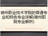 德州职业技术学院的普通专业和特色专业详解(德州职院专业解析)