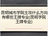 昆明城市学院主攻什么方向有哪些王牌专业(昆明学院王牌专业)