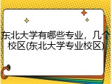 东北大学有哪些专业，几个校区(东北大学专业校区)