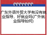 广东外语外贸大学有没有就业指导，好就业吗(广外就业指导如何)