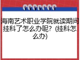 海南艺术职业学院就读期间挂科了怎么办呢？(挂科怎么办)