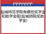 盐城师范学院有哪些奖学金和助学金呢(盐城师院奖助学金)