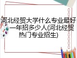 河北经贸大学什么专业最好，一年招多少人(河北经贸热门专业招生)